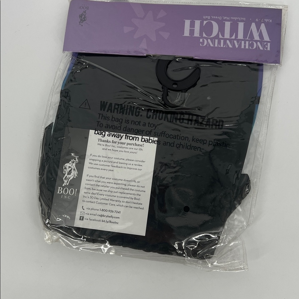 NWT Boo! Inc. Enchanting Witch Costume Girls Size 7-9 Dress & Hat‎ Halloween - Picture 5 of 6